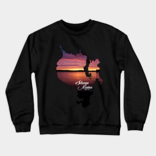 Sebago Lake, Maine Sunset lake Map Crewneck Sweatshirt